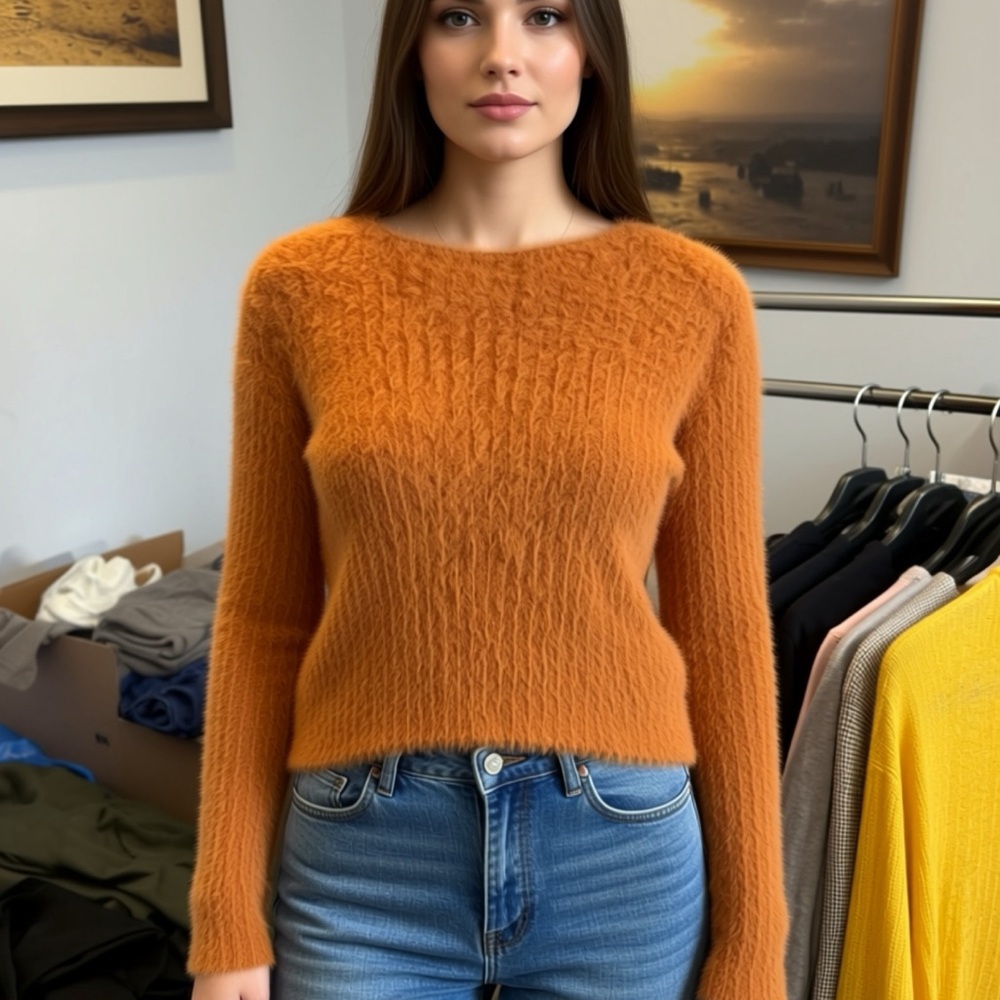 HYFVE Warm Orange Crew Neck Sweater